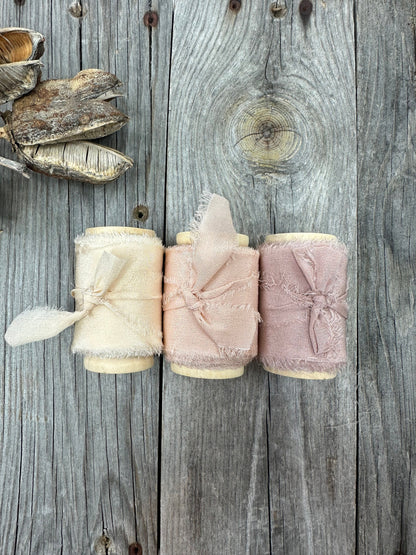 Silk Ribbon . Chiffon Silk .  Wedding Ribbon .  Multiple Colors