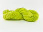 Hand Dyed SW extra fine Merino . DHG Piuma color "Chartreuse" .  Fluffy "Chartreuse" and "Bloom"