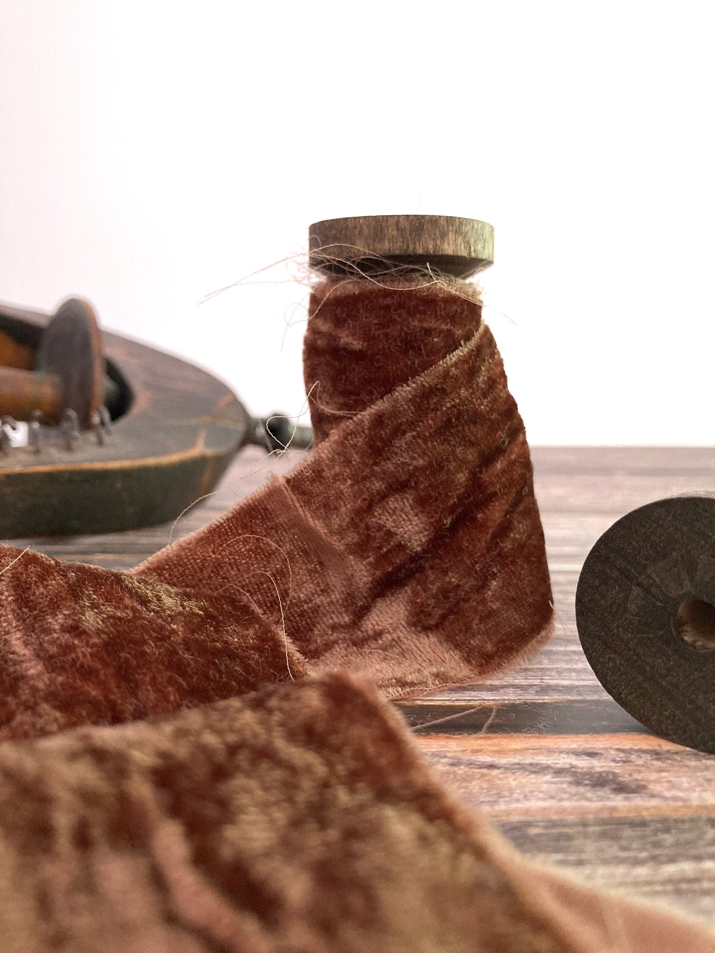 Frayed Velvet Ribbon . Wedding Ribbon .  Multiple Colors