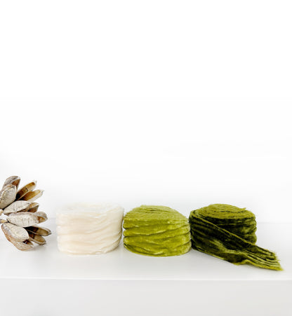 Frayed Velvet Ribbon . Multiple Colors